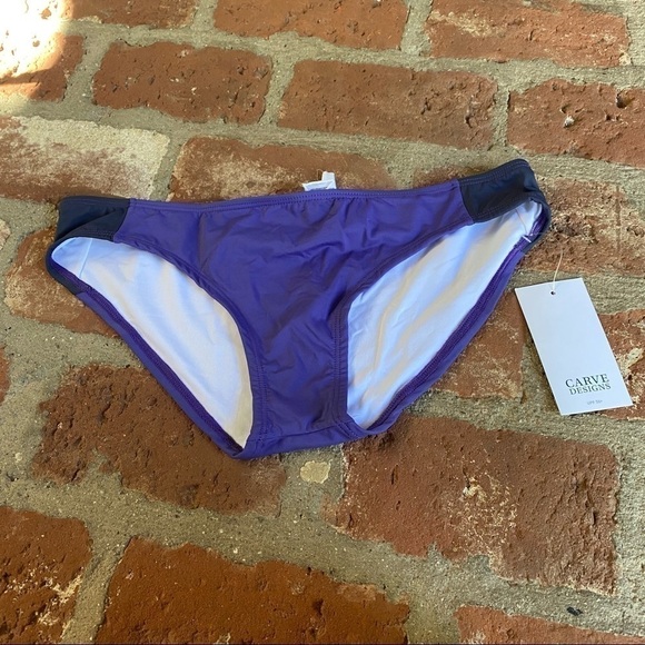 NWT Carve Designs Large Bolinas bikini bottoms bathing suit purple SPF summer - Picture 1 of 11